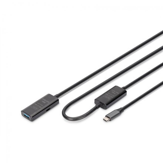 Digitus Active USB 3.2 Gen1 5G extension cable, USB-C - USB-A, 10m Digitus Active USB 3.2 Gen1 5G extension cable, USB-C - USB-A, 10m