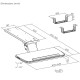 Maclean under-desk keyboard holder, adjustable, max. 5kg, white, MC-156 W