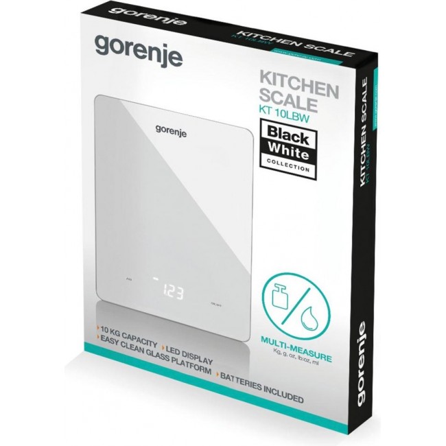 Gorenje KT10LBW White Countertop Rectangle Electronic kitchen scale Gorenje KT10LBW White Countertop Rectangle Electronic kitchen scale