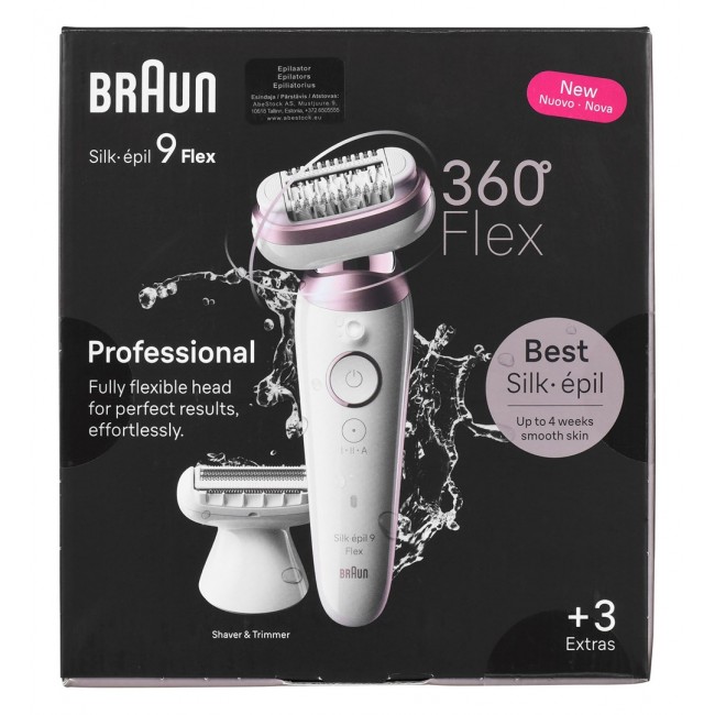 Braun Silk- pil 9 Flex 9-030 3D 40 tweezers Pink, White Braun Silk- pil 9 Flex 9-030 3D 40 tweezers Pink, White