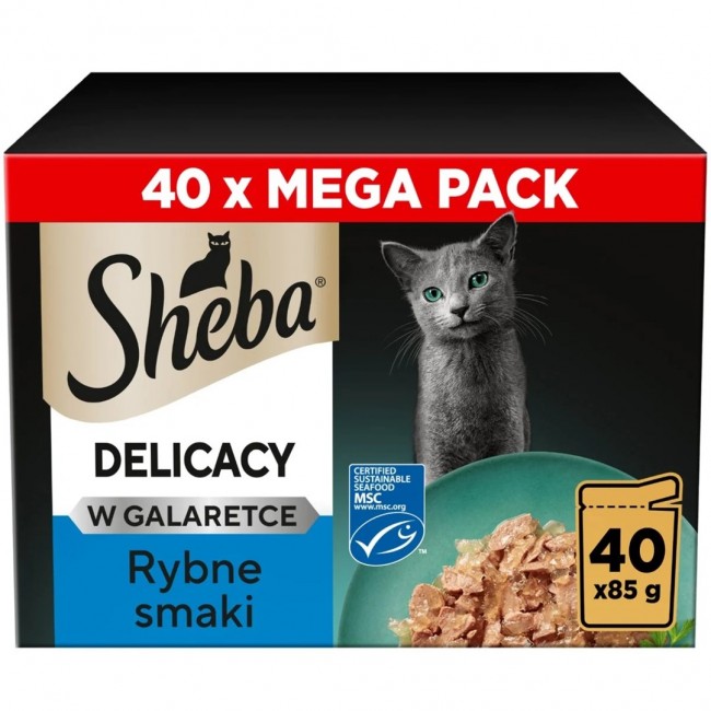 SHEBA Delicacy Fish Flavours in Jelly wet cat food 40 85g