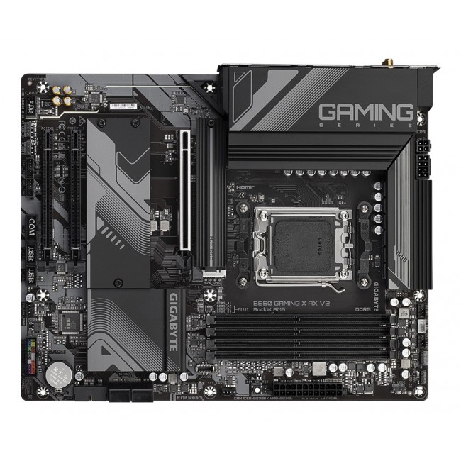 GIGABYTE B650 GAMING X AX V2 Motherboard - AMD Ryzen 9000 Series CPUs, 8+2+2 Phases VRM, up to 8000MHz DDR5 (OC), 1xPCIe 5.0 + 2xPCIe 4.0 M.2, 2.5GbE LAN, WIFI 6E, USB 3.2 Gen 2