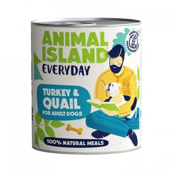 ANIMAL ISLAND Everyday Turkey and quail - wet dog food - 800g