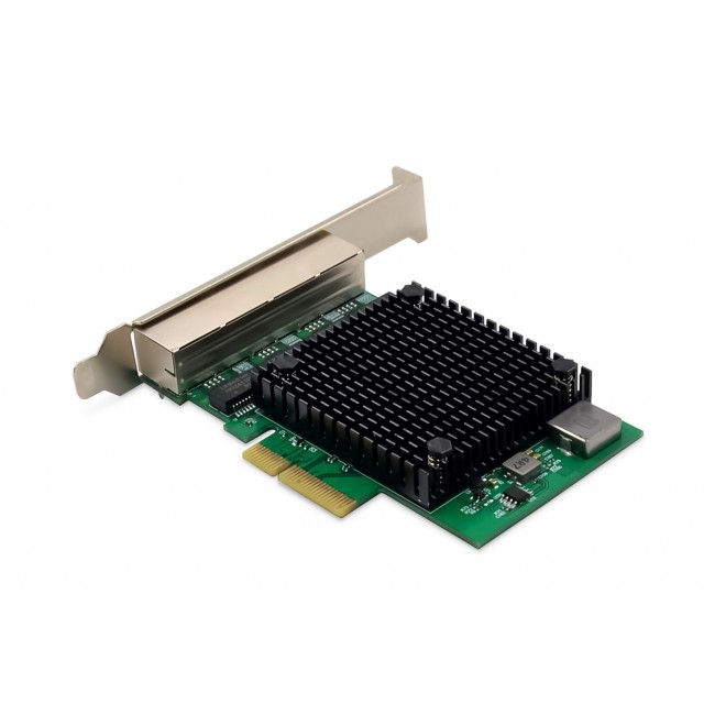 Digitus 4 port 2.5 Gigabit Ethernet network card, RJ45, PCI Express, Realtek chipset