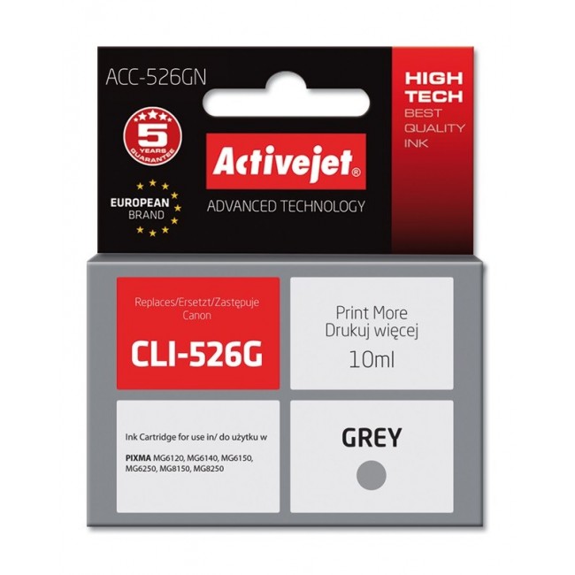 Activejet ACC-526GN Ink (replacement for Canon CLI-526G Supreme 10 ml gray)