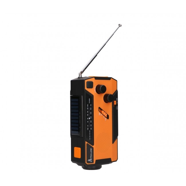 Extralink RADIO AWARYJNE SOLARNE Z KORBKA DYNAMO POWERBANK 4000MAH Z LATARKA SOS SR-4000 Portable Analog Black, Orange