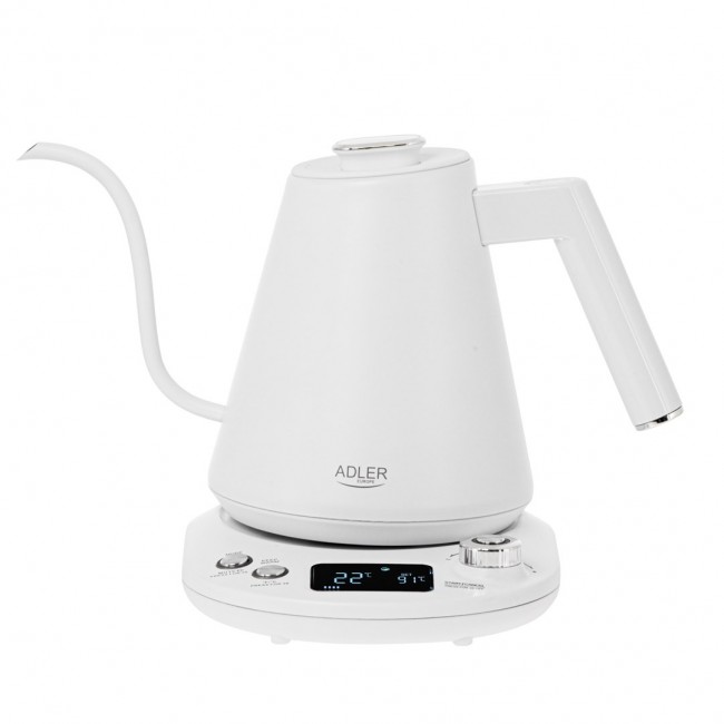 Electric kettle ADLER AD 1349w with long spout 1.0L White Electric kettle ADLER AD 1349w with long spout 1.0L White