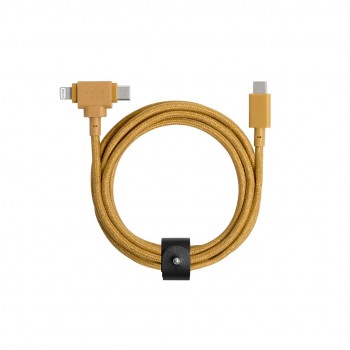 Native Union Belt Cable Duo USB cable 1.5 m USB C USB C/Lightning Yellow