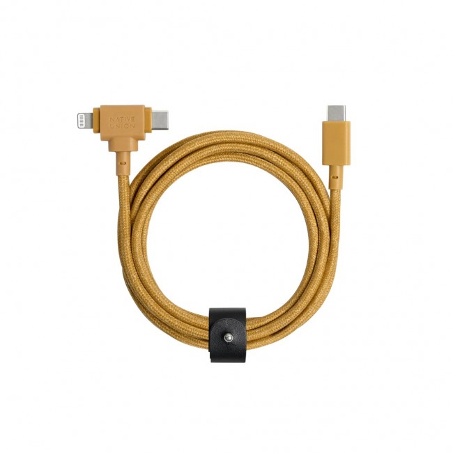 Native Union Belt Cable Duo USB cable 1.5 m USB C USB C/Lightning Yellow