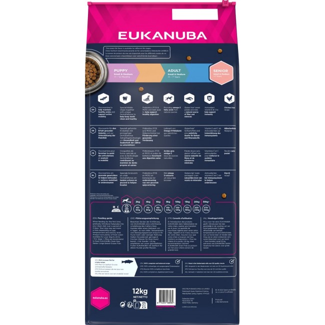 EUKANUBA Grain Free Senior small/medium breed, Ocean fish - dry dog food - 12 kg