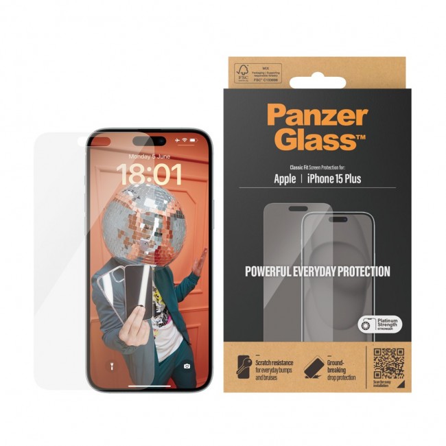 PanzerGlass Screen Protector iPhone 15 Plus | Classic Fit PanzerGlass Screen Protector iPhone 15 Plus | Classic Fit