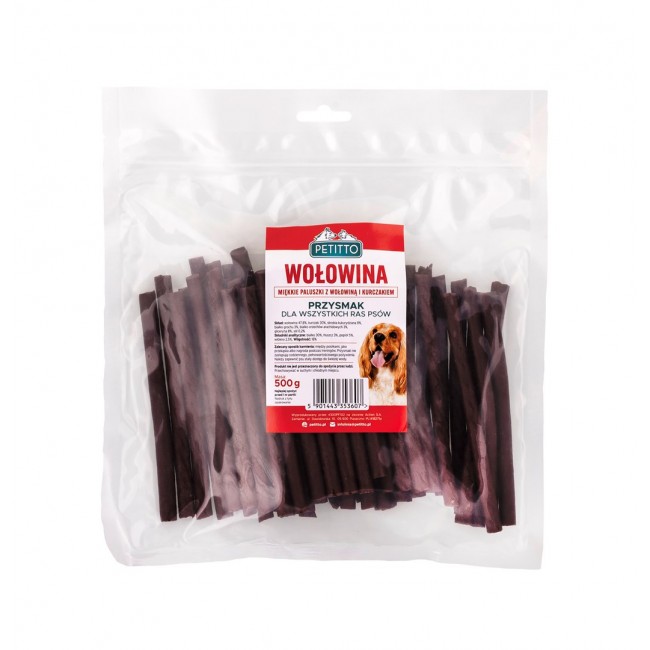 PETITTO Soft beef sticks - dog treat - 500g PETITTO Soft beef sticks - dog treat - 500g