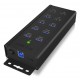 ICY BOX IB-HUB1703-QC3 USB 3.2 Gen 1 (3.1 Gen 1) Type-B 5000 Mbit/s Black