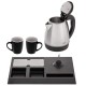 Adler AD 1354 Hotel kettle stainless steel 1.2 L + tray with cups black, steel