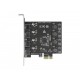 DeLOCK PCI Express x1 Card to 4 x external USB Type-A female SuperSpeed USB (USB 3.2 Gen 1)