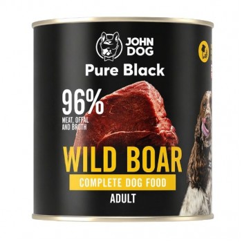 JOHN DOG Pure Black Mono Wild boar - wet dog food - 800g