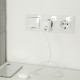 Qoltec 51825 GaN 45W charger| 5-20V | 1.5-3A | 1 x USB-C PD | 1x USB QC 3.0 | White