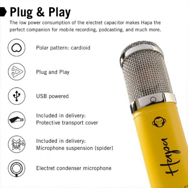 Monkey Banana Hapa Yellow Table microphone Monkey Banana Hapa Yellow Table microphone