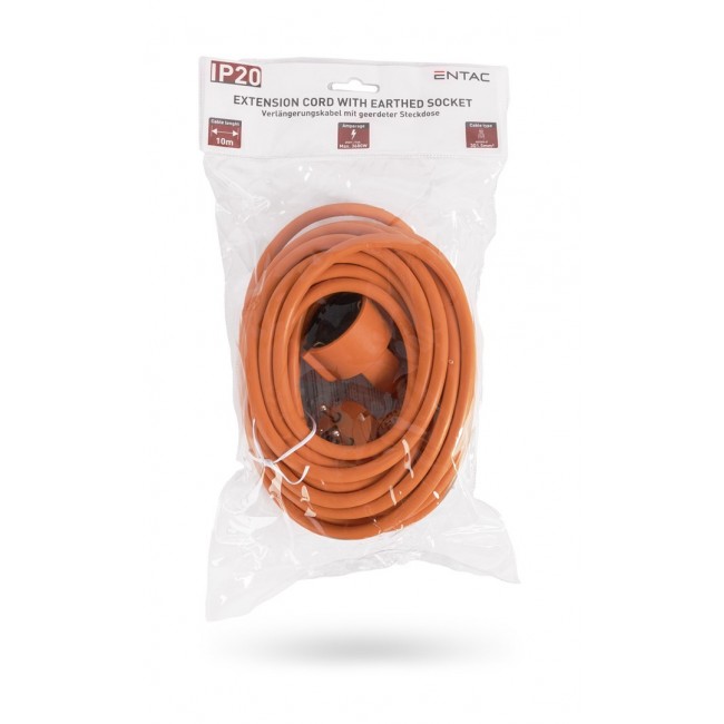 Entac Extension Cord 10m Orange 3G1.5