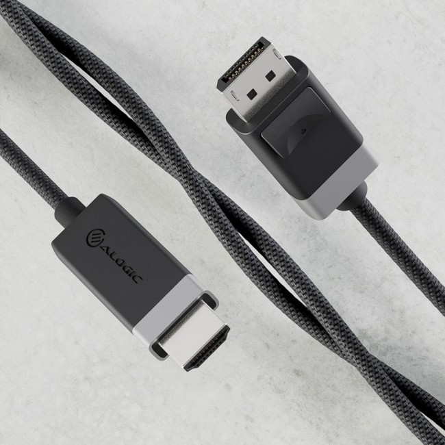 ALOGIC FUDPHD2-SGR video cable adapter 2 m DisplayPort HDMI Black, Grey