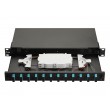 Equip 12-Port Fiber Optic Splice Box, SC Duplex, OM3, 1U, Equipped, Black