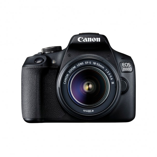Canon EOS 2000D + EF-S 18-55mm f/3.5-5.6 III SLR Camera Kit 24.1 MP CMOS 6000 x 4000 pixels Black Canon EOS 2000D + EF-S 18-55mm f/3.5-5.6 III SLR Camera Kit 24.1 MP CMOS 6000 x 4000 pixels Black