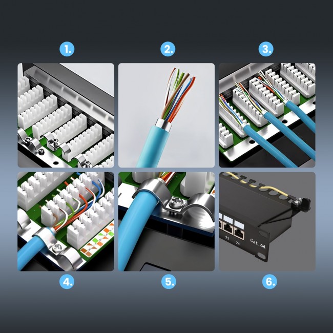 Patch Panel - Extralink CAT6A STP, 24 ports