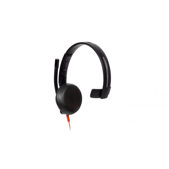 HP Poly Blackwire 5210 Monaural USB-C Headset +3.5mm Plug +USB-C/A Adapter