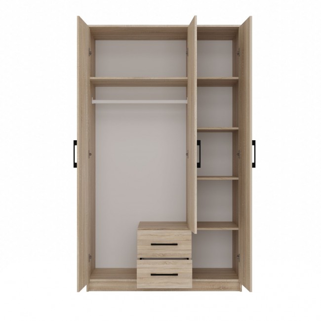 Topeshop ROMANA 120 SON L bedroom wardrobe/closet 6 shelves 3 door(s) Oak Topeshop ROMANA 120 SON L bedroom wardrobe/closet 6 shelves 3 door(s) Oak
