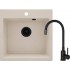 Granite sink with 1-bowl faucet