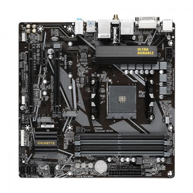GIGABYTE B550M DS3H AC Motherboard - AMD Ryzen 5000 CPUs, 5+3 Phases VRM, up to 4733MHz DDR4, 1xPCIe 4.0 + 1xPCIe 3.0 M.2, Wi-Fi 5, 1GbE LAN, USB 3.2 Gen 1 GIGABYTE B550M DS3H AC Motherboard - AMD Ryzen 5000 CPUs, 5+3 Phases VRM, up to 4733MHz DDR4, 1xPCIe 4.0 + 1xPCIe 3.0 M.2, Wi-Fi 5, 1GbE LAN, USB 3.2 Gen 1