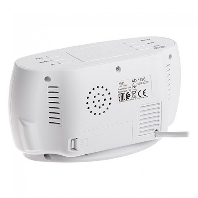 Adler AD 1186W alarm clock Digital alarm clock Black, White
