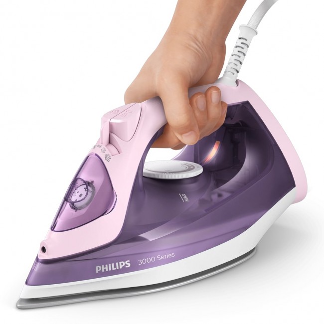 Philips 3000 series DST3020/30 iron Steam iron Ceramic soleplate 2200 W Pink, Purple