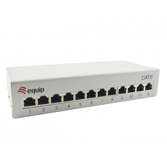 Equip 12-Port Cat.6 Desktop Patch Panel , Light Grey Equip 12-Port Cat.6 Desktop Patch Panel , Light Grey