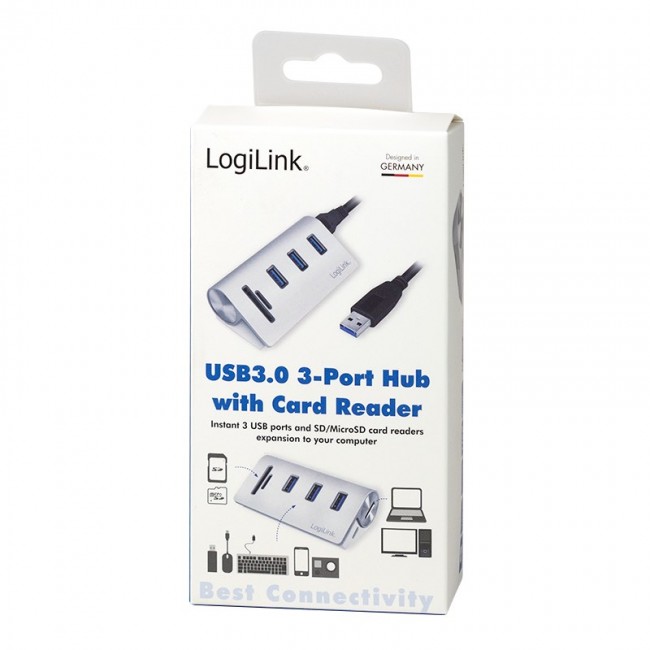 LogiLink CR0045 interface hub USB 3.2 Gen 1 (3.1 Gen 1) Type-A 5000 Mbit/s Silver LogiLink CR0045 interface hub USB 3.2 Gen 1 (3.1 Gen 1) Type-A 5000 Mbit/s Silver