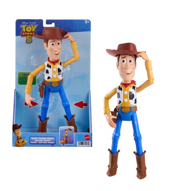 Disney Pixar Disney and Pixar Toy Story 5 Large Scale Howdy Partner Woody Figure, 12 Inch Posable Toy, Hat Tip