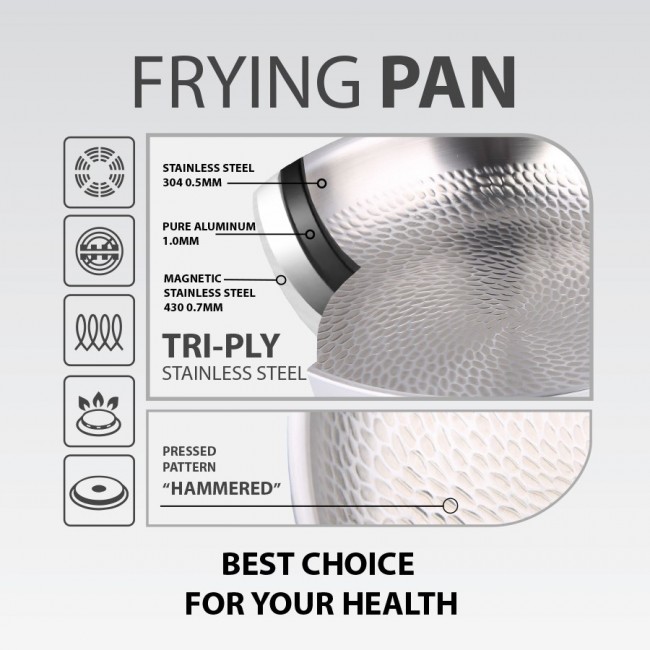 HAMMERED Steel Frying Pan MAESTRO MR-1229 28 cm (MR-1229-28)