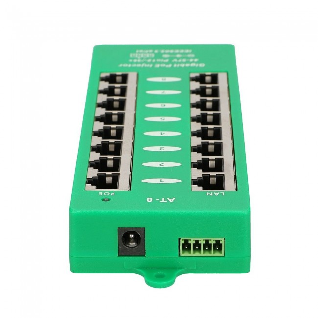 Extralink Gigabit PoE Injector 8 Port Active, 8 ports Gigabit 802.3at/af, Mode A Extralink Gigabit PoE Injector 8 Port Active, 8 ports Gigabit 802.3at/af, Mode A