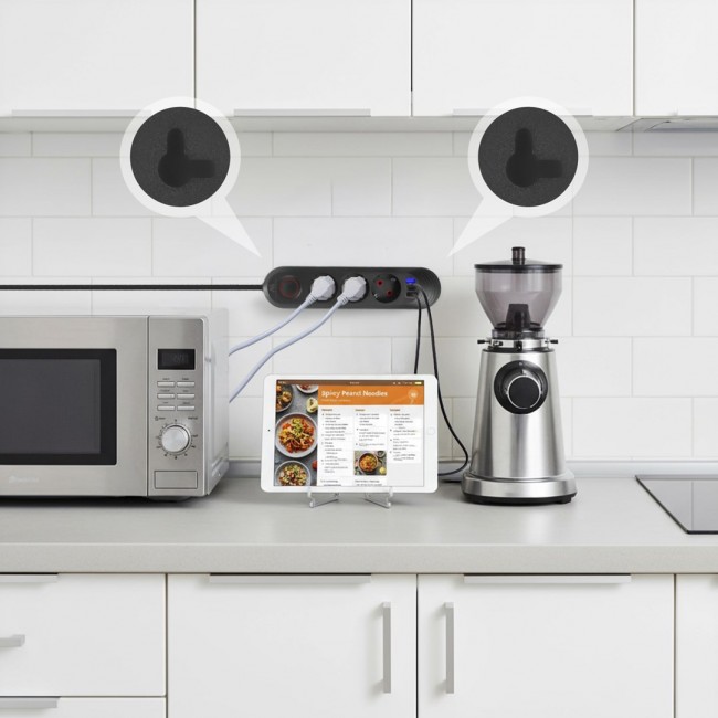 Maclean power strip, 3-socket extension cable + 3xUSB, 110-240V AC 50/60Hz, 2.1A max 2500W, 1.5m, black, MCE394 B Maclean power strip, 3-socket extension cable + 3xUSB, 110-240V AC 50/60Hz, 2.1A max 2500W, 1.5m, black, MCE394 B