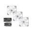 Bitspower Notos RGB PWM Fan, 120mm - White, 3-Pack