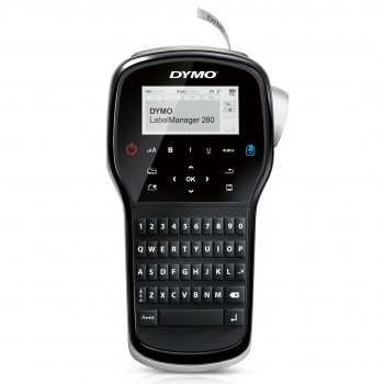 DYMO LabelManager 280 Label Maker | Rechargeable Handheld Label Printer with QWERTY Keyboard | Includes Black & White D1 Label Tape (12mm) | For Home & Office (EU Plug)