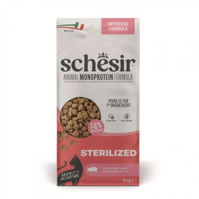 SCHESIR Animal Mono Protein Formula Sterilized pork ham dry cat food 10 kg