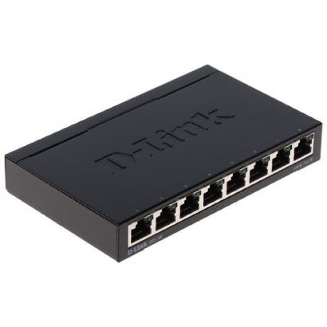 D-Link DGS-108 Unmanaged L2 Gigabit Ethernet (10/100/1000) Black
