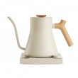 Fellow Stagg EKG PRO 900ml electric kettle in sesame beige with a wooden handle