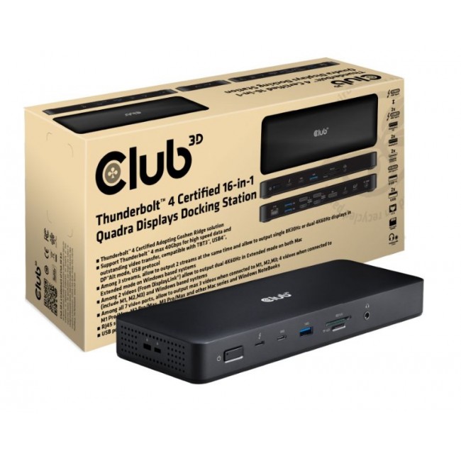 CLUB3D CSV-1583 laptop dock/port replicator Wired Thunderbolt 4 Black