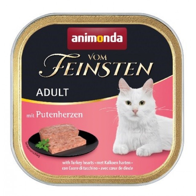 ANIMONDA Vom Feinsten Adult Turkey hearts - wet cat food - 100g