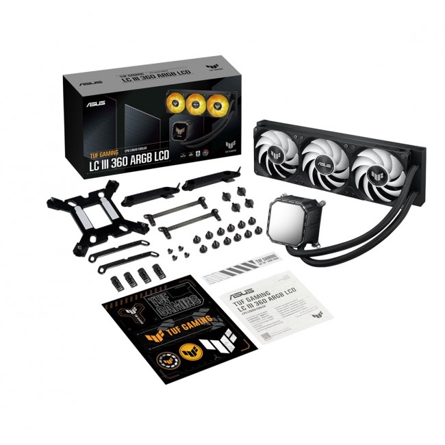 ASUS TUF Gaming LC III 360 ARGB LCD Processor All-in-one liquid cooler 12 cm Black 1 pc(s) ASUS TUF Gaming LC III 360 ARGB LCD Processor All-in-one liquid cooler 12 cm Black 1 pc(s)