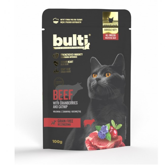 BULTI Superfoods Beef with cranberries and catnip - wet cat food - 100g BULTI Superfoods Beef with cranberries and catnip - wet cat food - 100g