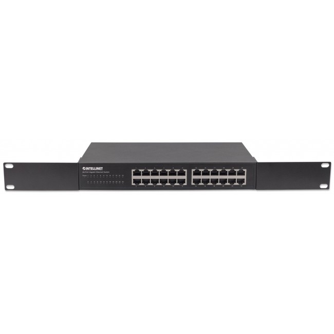 Intellinet 24-Port Gigabit Ethernet Switch, 24 x 10/100/1000 Mbit/s RJ45-Ports, IEEE 802.3az (Energy Efficient Ethernet), Desktop, 19