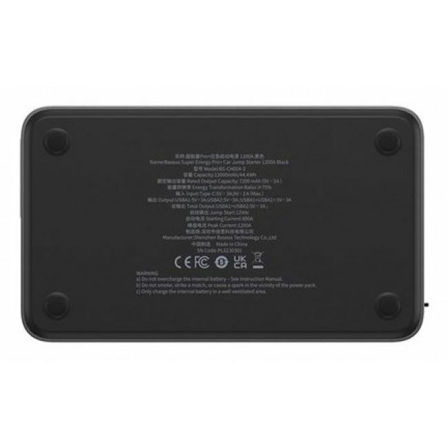 Powerbank/Jump Starter Baseus Pro+ Car Jump Starter, 12000mAh, 1200A, USB (Black) Powerbank/Jump Starter Baseus Pro+ Car Jump Starter, 12000mAh, 1200A, USB (Black)